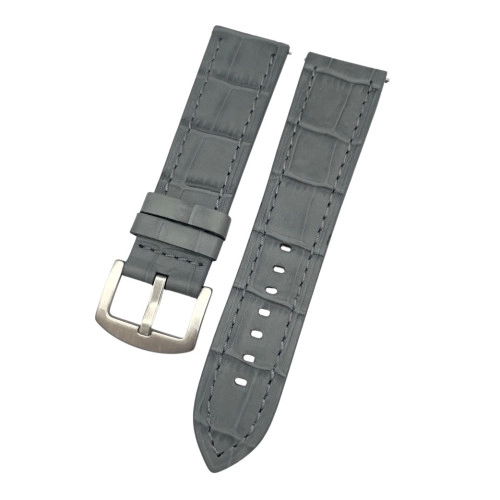 24 mm Spor S Kroko Gri Deri Saat Kordonu